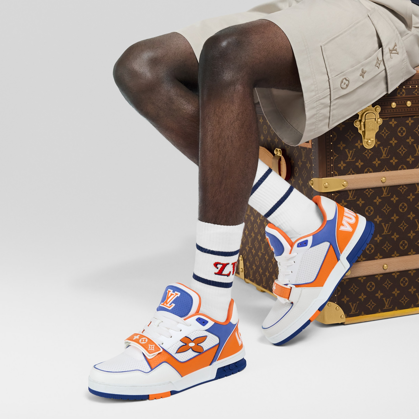 Louis Vuitton LV Trainer Orange Velcro Strap Sneaker