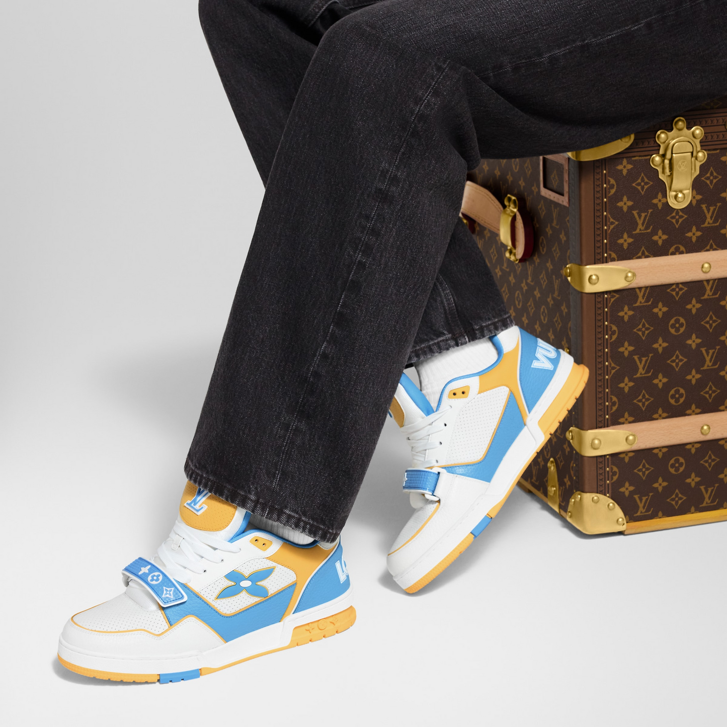 Louis Vuitton LV Trainer Blue Velcro Strap Sneaker