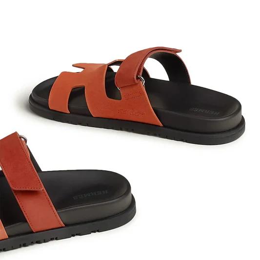 Hermès Paris Chypre Calfskin Brown Sandals