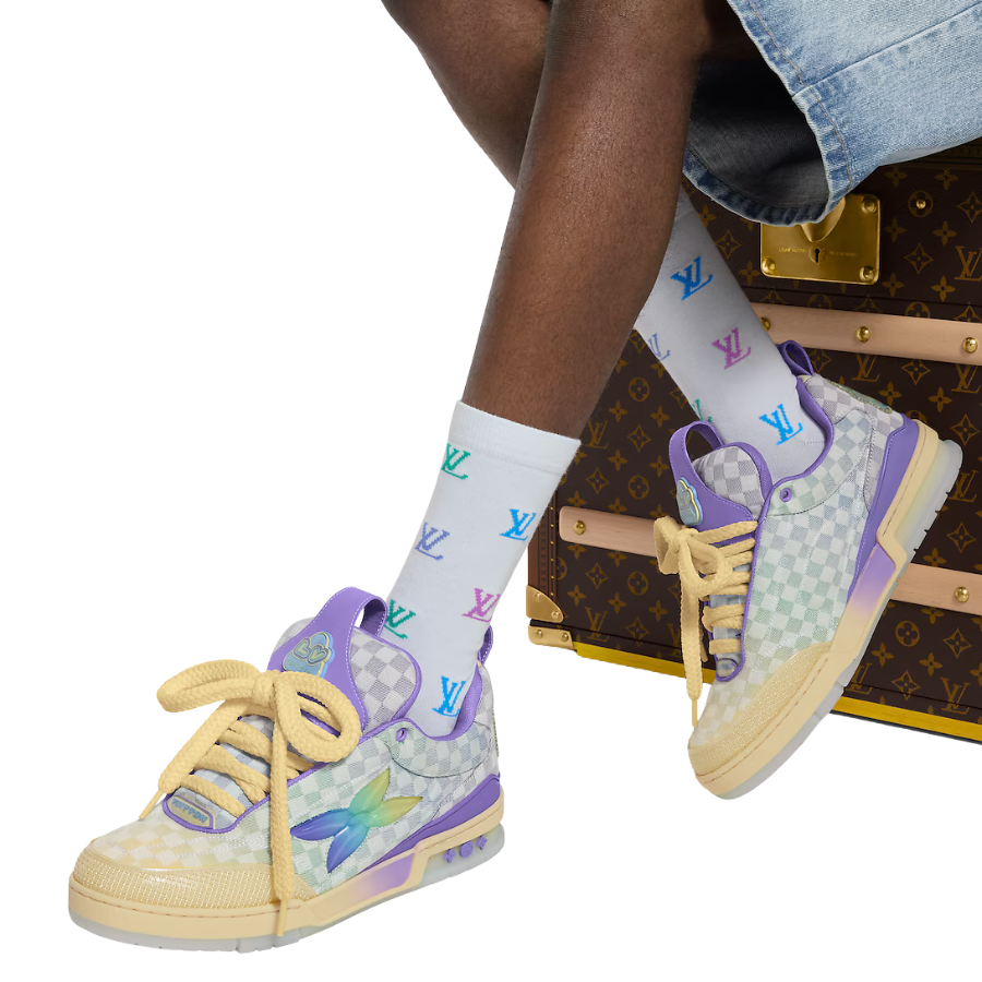 Louis Vuitton LV Skate Sneaker ‘Damier Pastel Yellow/Purple’