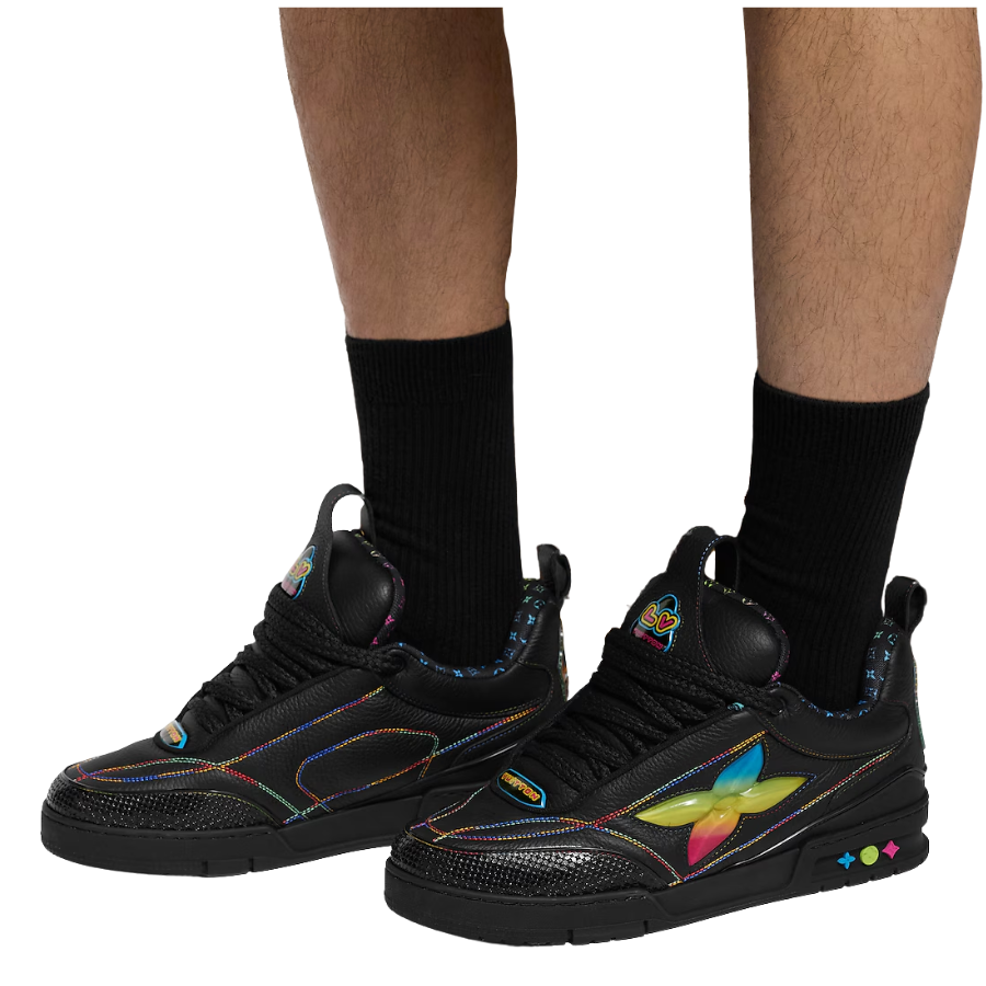 Louis Vuitton LV Skate Sneaker ‘Black Rainbow Monogram Flower’