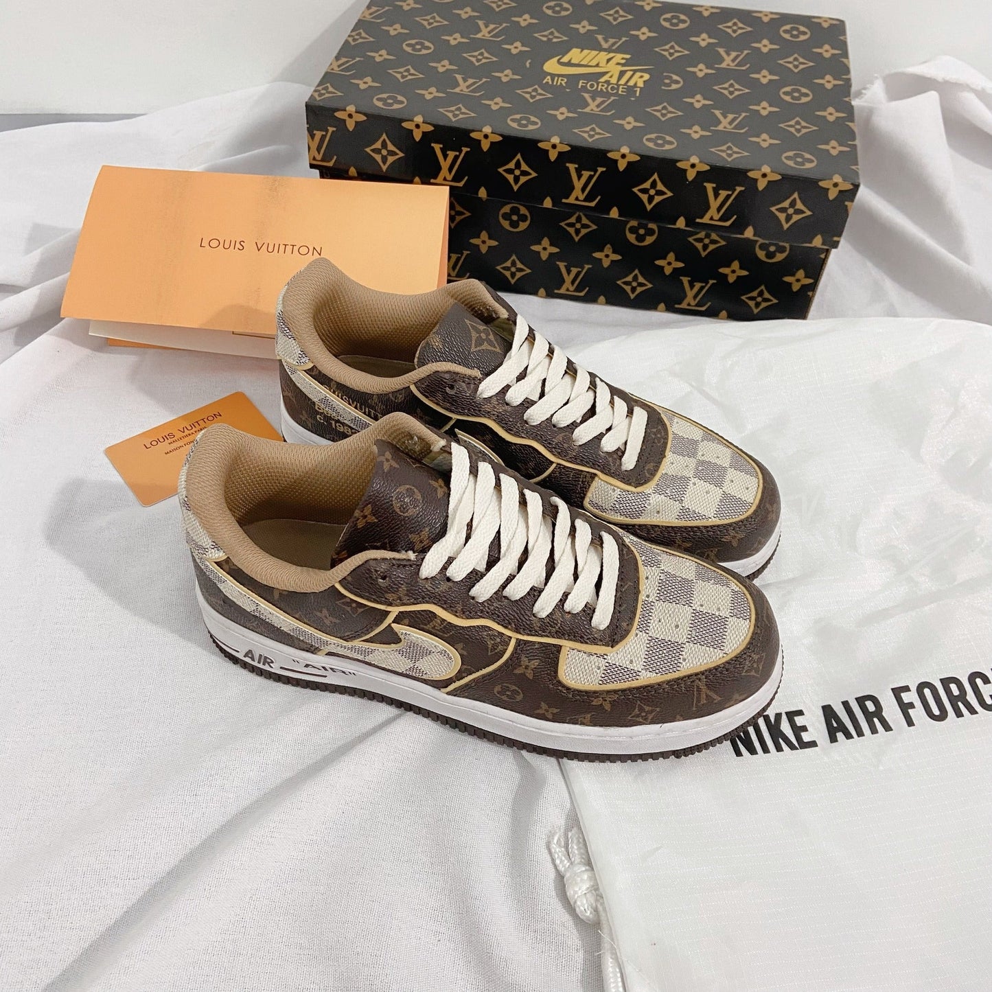Louis Vuitton x Nike Air Force 1 Low 'Monogram Brown Damier Azur'