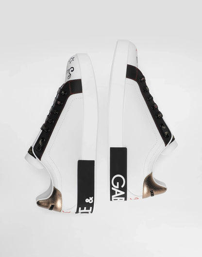 D&G Portofino Sneakers In Printed Nappa Calfskin With Patch