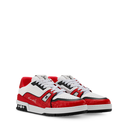 Louis Vuitton LV Trainer Red Alligator Leather Sneaker