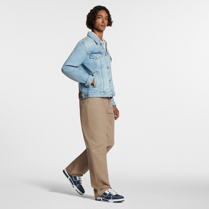 Louis Vuitton LV Trainer Indigo Blue Denim Sneakers with Swarovski™ Pearls