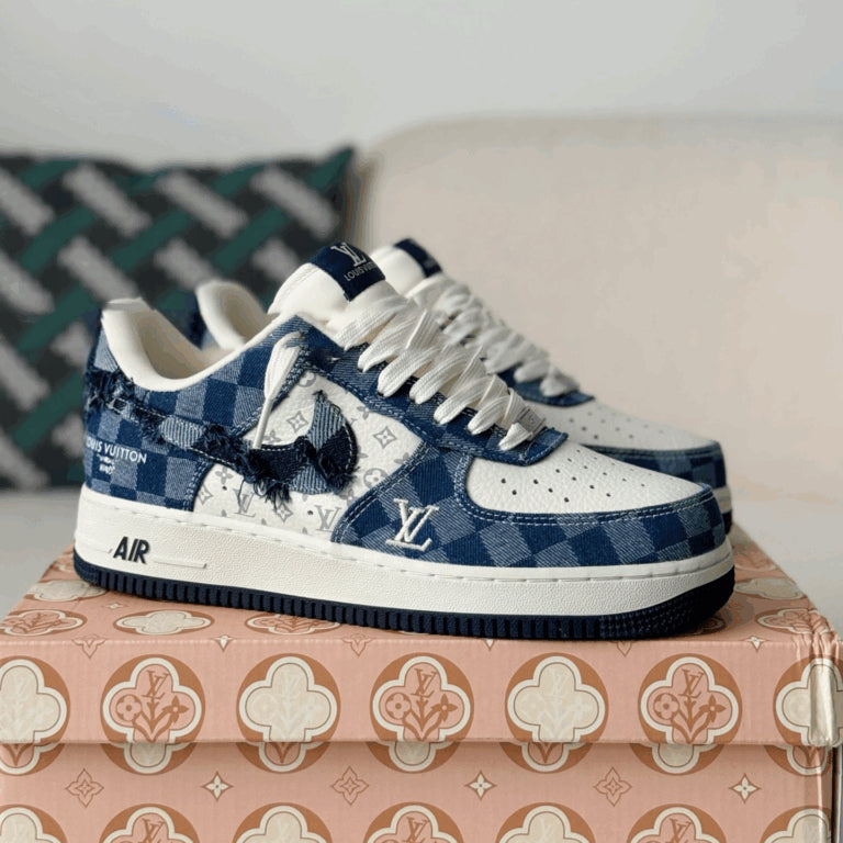 Louis Vuitton x Nike Air Force 1 Low “Blue Damier Denim”