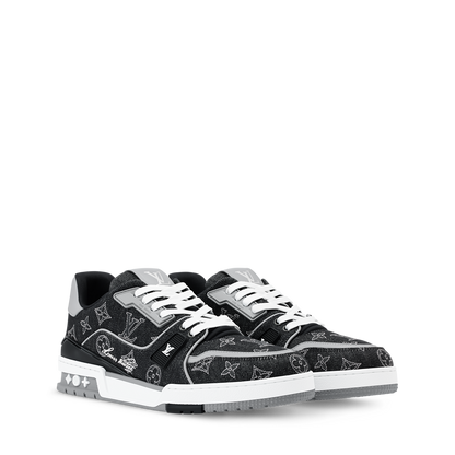 Louis Vuitton LV Trainer Sneaker Black Denim & Calf Leather