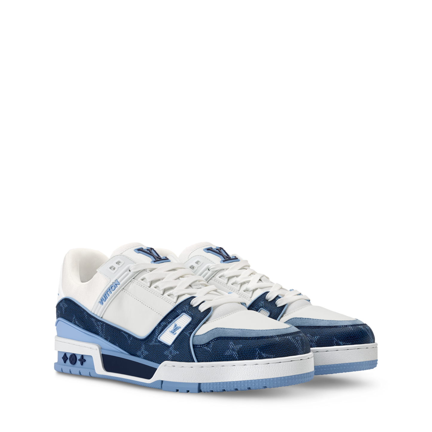 Louis Vuitton LV Trainer Navy Blue Monogram Leather Sneaker