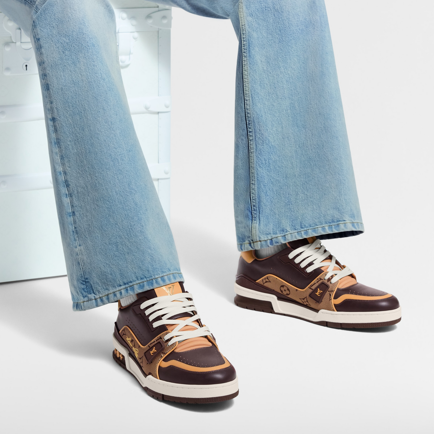 Louis Vuitton LV Trainer Brown Monogram Leather Sneaker