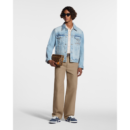 Louis Vuitton LV Trainer Indigo Blue Denim Sneakers with Swarovski™ Pearls