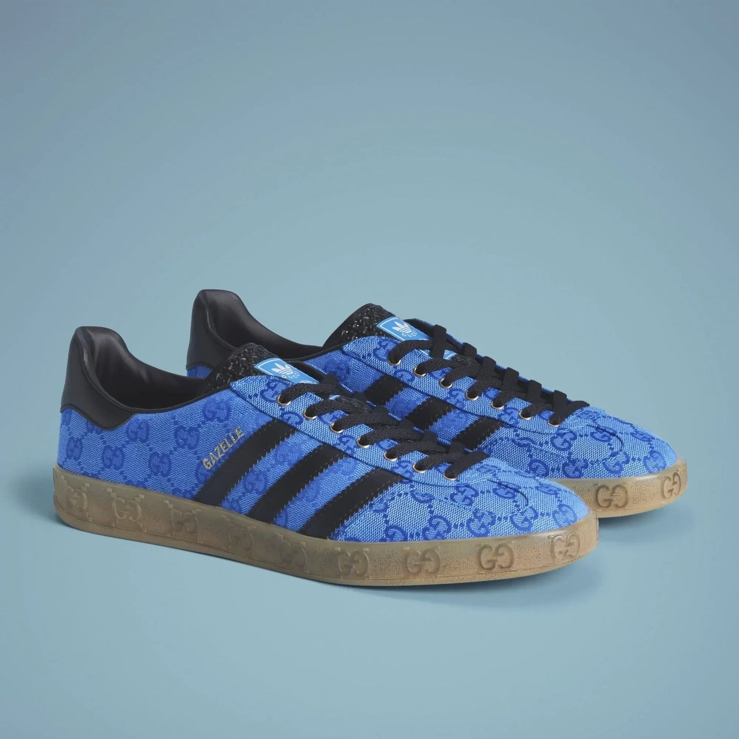 Adidas x Gucci Gazelle 'Blue GG Monogram'