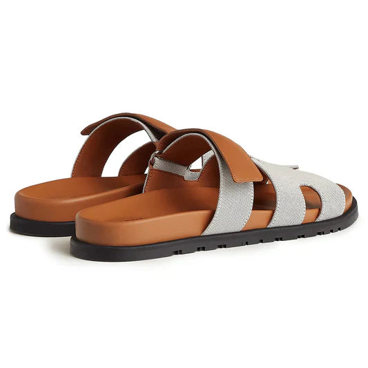 Hermès Paris Chypre Plum Natural Sandals