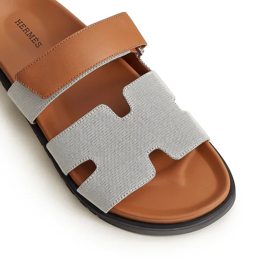 Hermès Paris Chypre Plum Natural Sandals