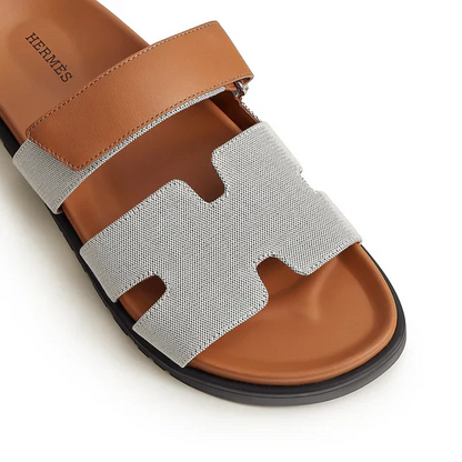 Hermès Paris Chypre Plum Natural Sandals